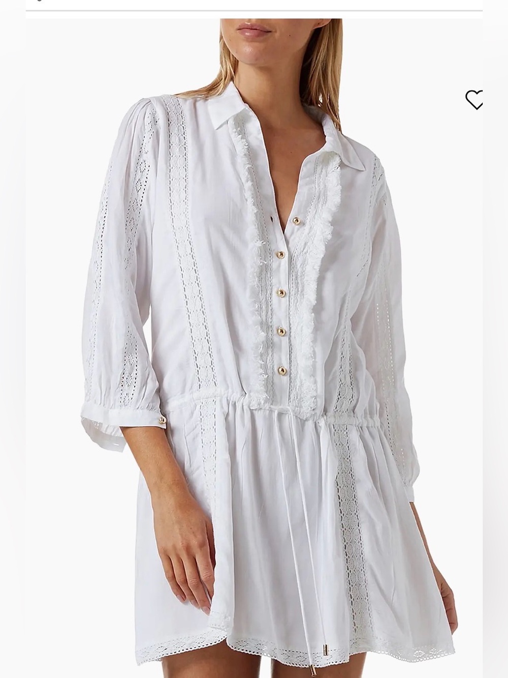 Melissa Odabash Scarlett Collared Fringe Minidress